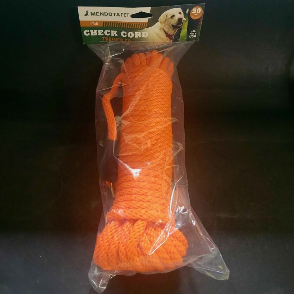 Mendota Pet Check Cord Leash - 50 ft Dog Training Lead
